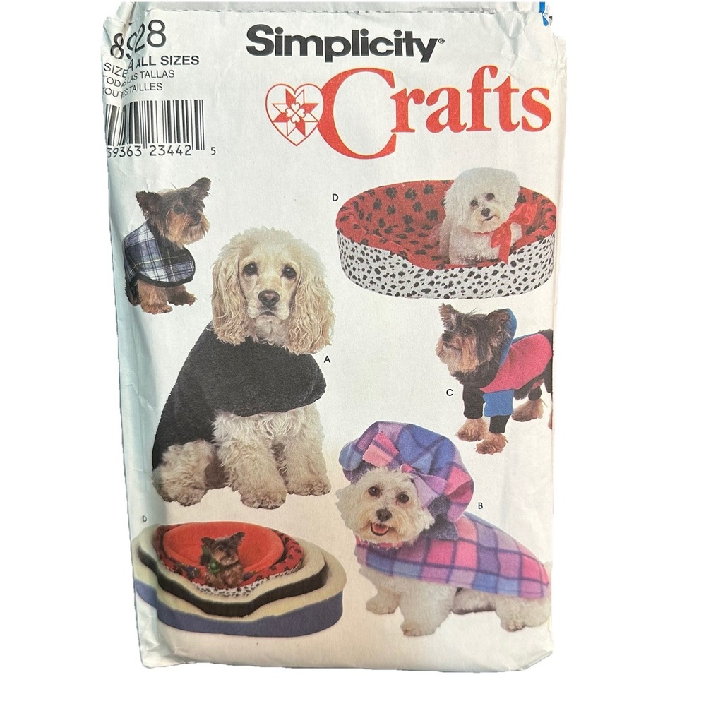 Simplicity Crafts 8928 Coats Costumes Small Med Dogs Pattern‎